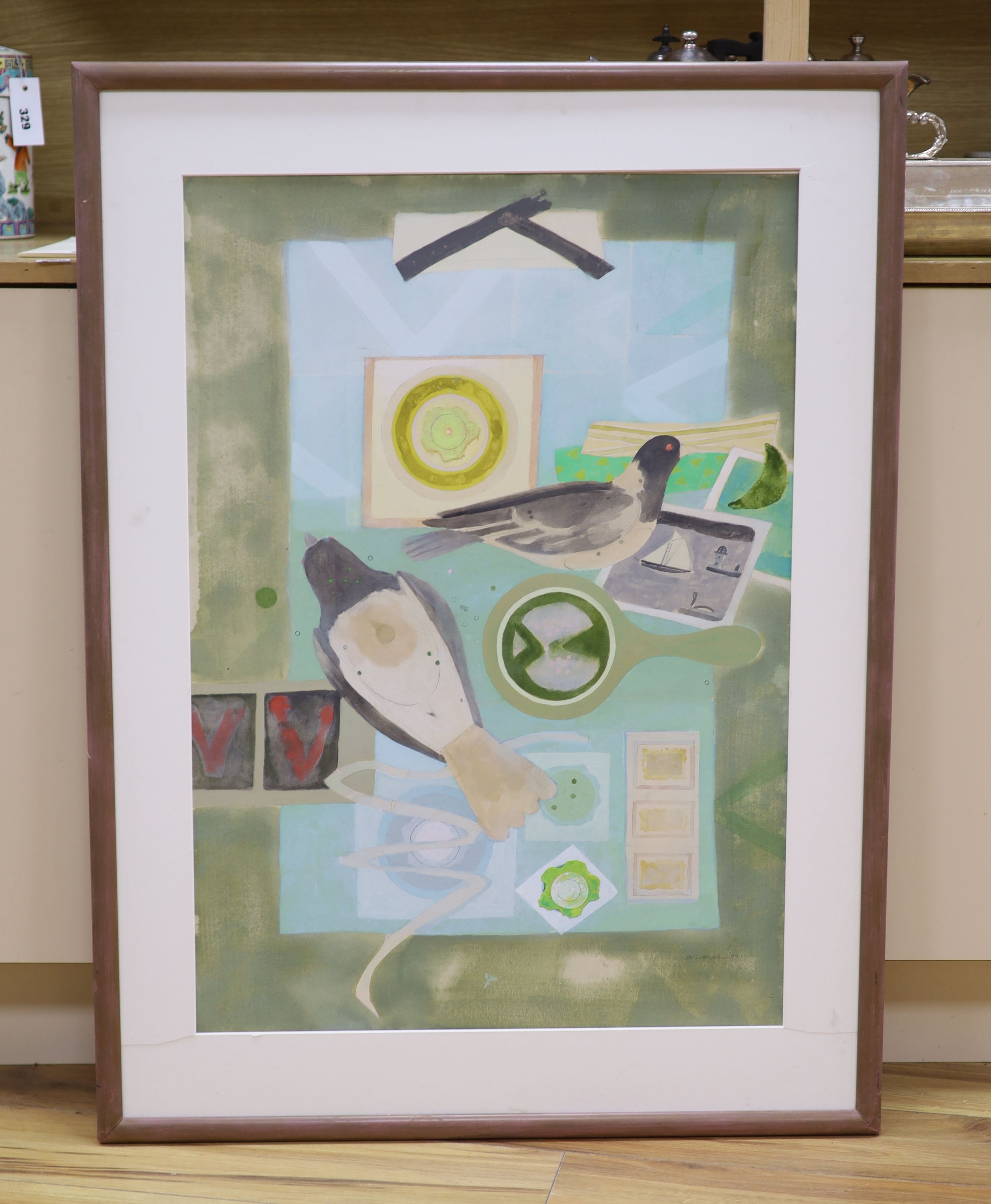 William Littlejohn (192902006), watercolour, 'Decoys and Targets', signed and dated '82, 80 x 56cm